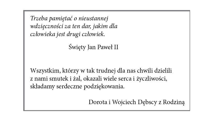 Podziękowania