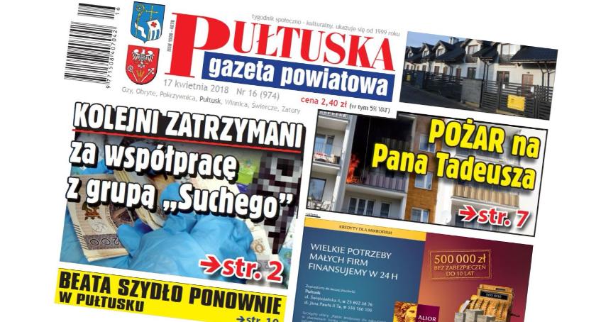 We wtorek, w 16 numerze Pułtuskiej Gazety Powiatowej