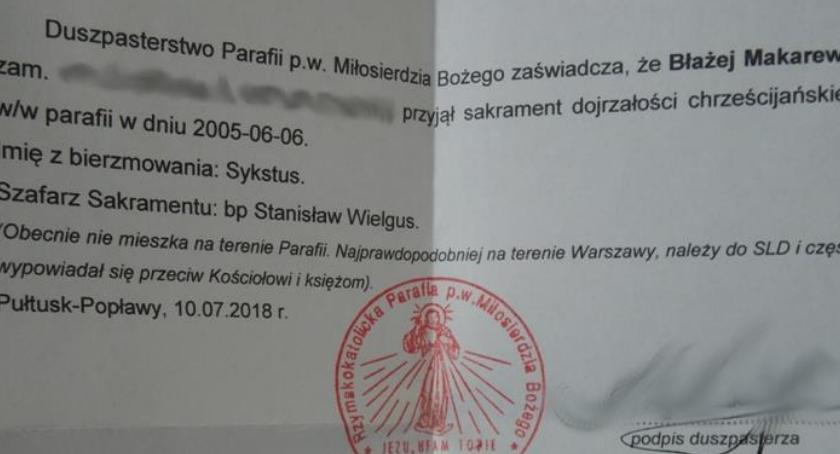 Chciał być ojcem chrzestnym, chciał mieć ślub kościelny… a tu masz...