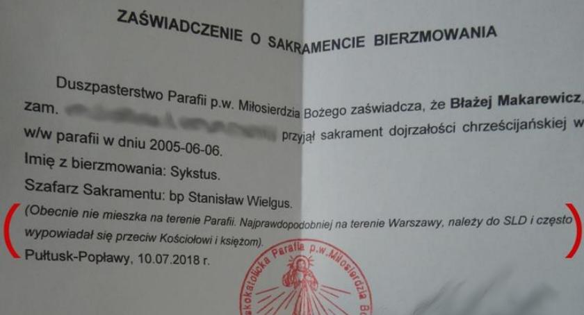 Szok! Diecezja komentuje sprawę Błażeja Makarewicza. 