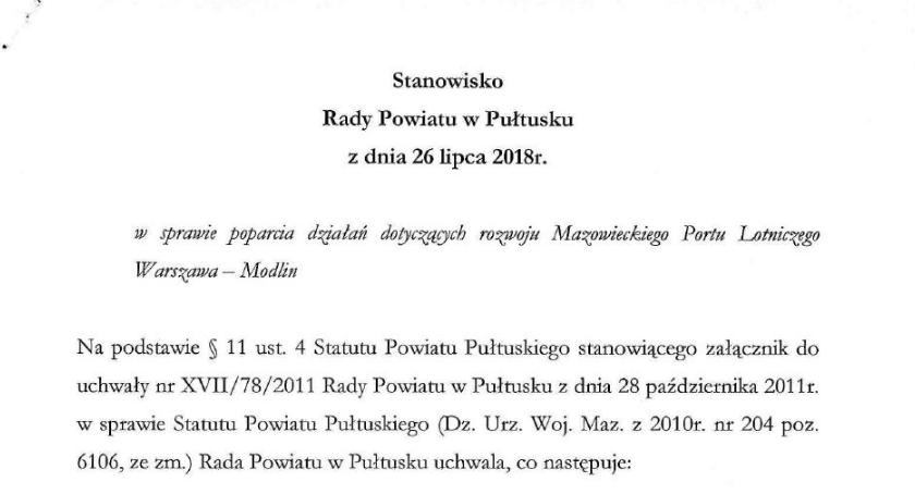 Powiat popiera rozwój Portu Lotniczego w Modlinie