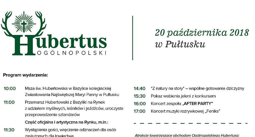 Ogólnopolski Hubertus w tym roku w Pułtusku