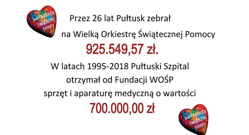 Sprzęt za 700 000 zł od WOŚP dla pułtuskiego szpitala