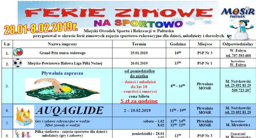 MOSiR zaprasza na ferie