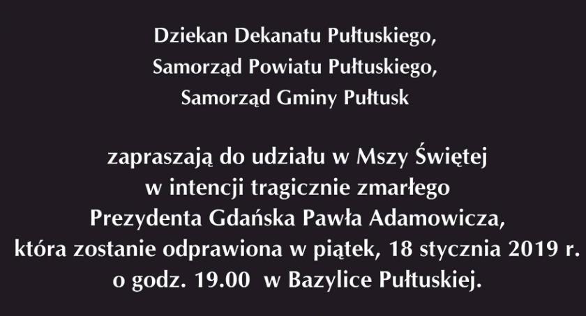 Msza Święta w intencji Prezydenta Gdańska ŚP. Pawła Adamowicza