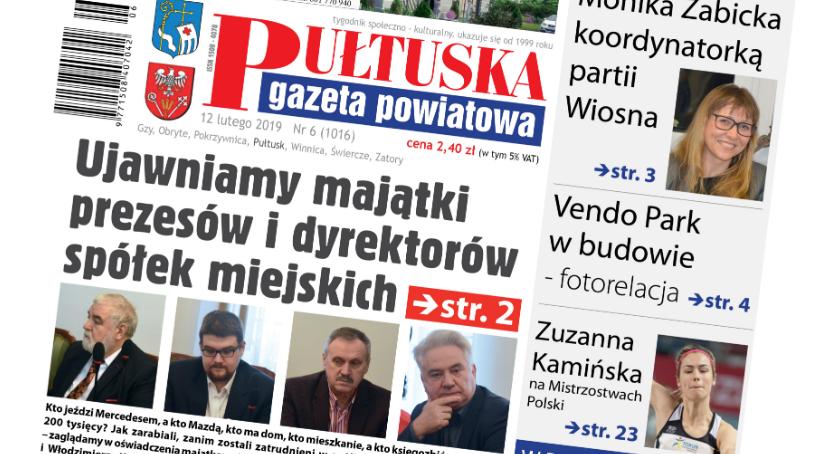 W dzisiejszym, 6 numerze Pułtuskiej Gazety Powiatowej