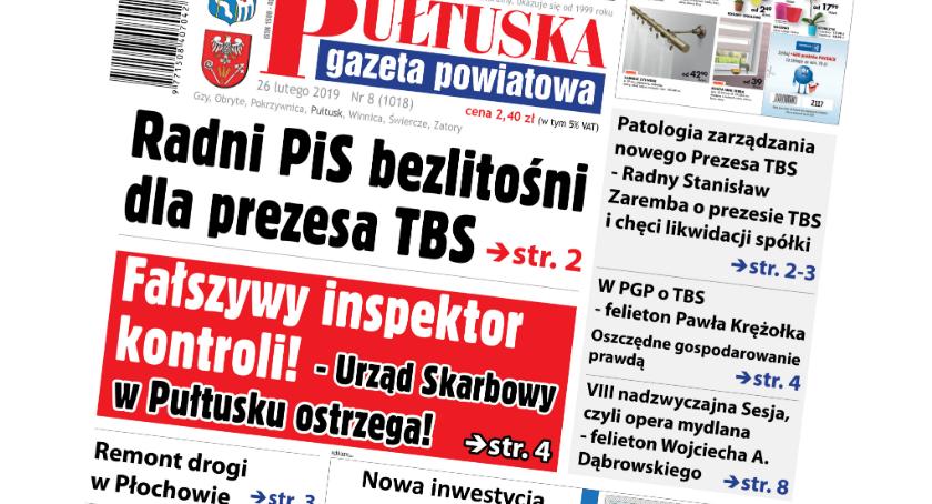 W jutrzejszym, 8 numerze Pułtuskiej Gazety Powiatowej
