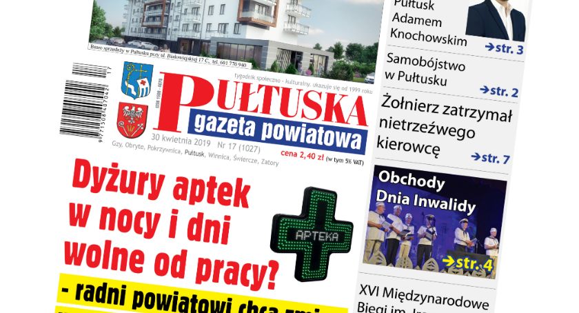 W jutrzejszym, 17 numerze Pułtuskiej Gazety Powiatowej