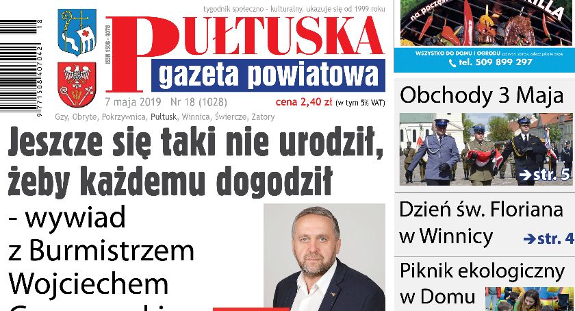 Jutro, w 18 numerze Pułtuskiej Gazety Powiatowej