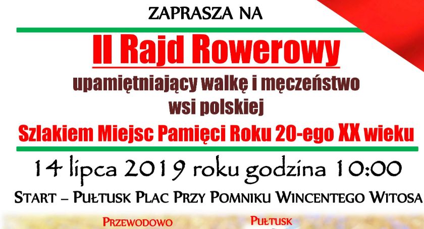 Rajd rowerowy upamiętniający walkę i męczeństwo wsi polskiej - ZAPROSZENIE