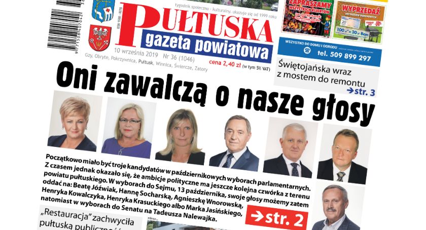 W jutrzejszym, 36 numerze Pułtuskiej Gazety Powiatowej