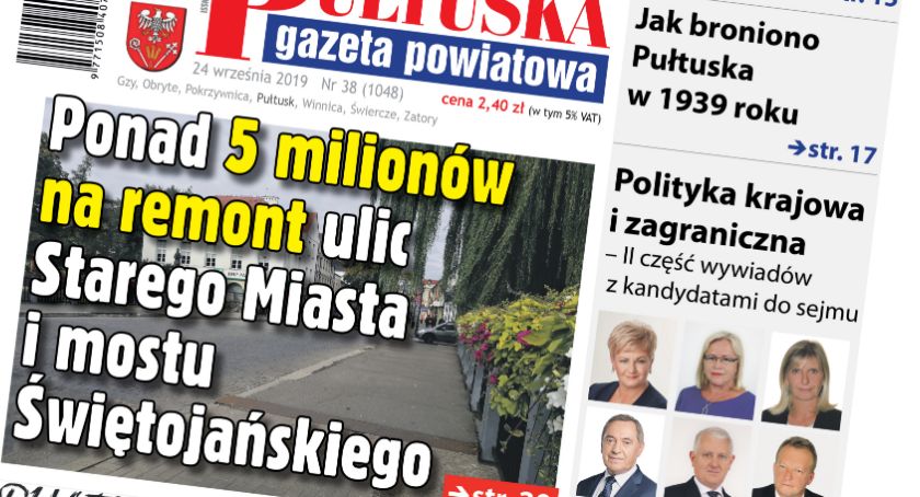 W jutrzejszym, 38 numerze Pułtuskiej Gazety Powiatowej