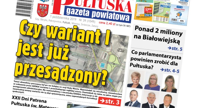 W jutrzejszym, 39 numerze Pułtuskiej Gazety Powiatowej