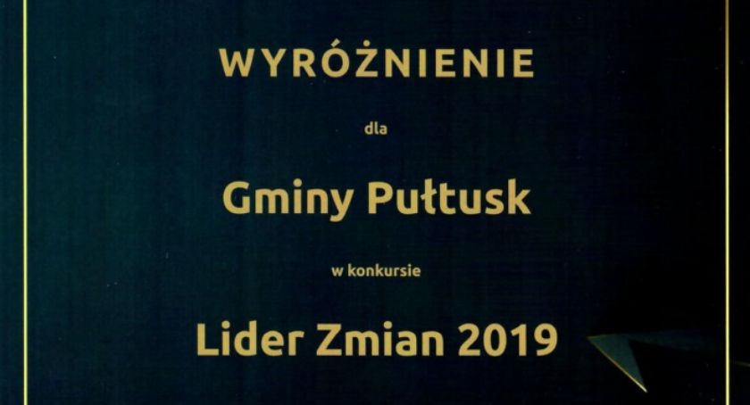Gmina Pułtusk wyróżniona w konkursie Lider Zmian 2019