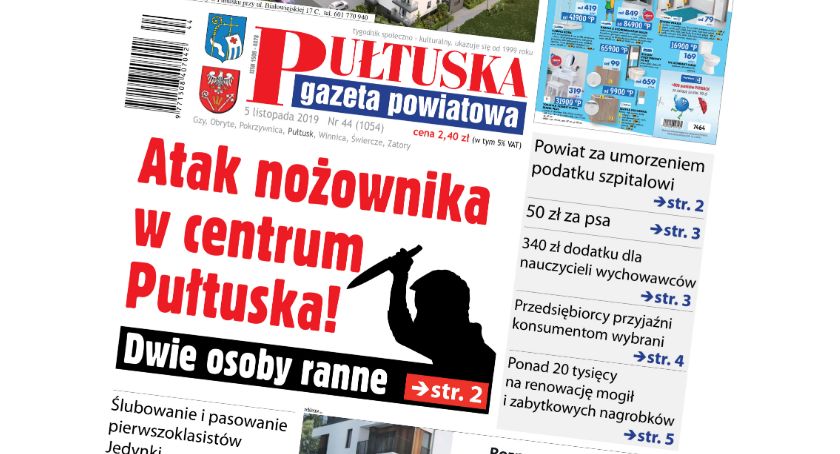 W jutrzejszym, 44 numerze Pułtuskiej Gazety Powiatowej