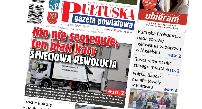 W jutrzejszym, 46 numerze Pułtuskiej Gazety Powiatowej