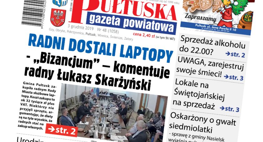 W jutrzejszym, 48 numerze Pułtuskiej Gazety Powiatowej