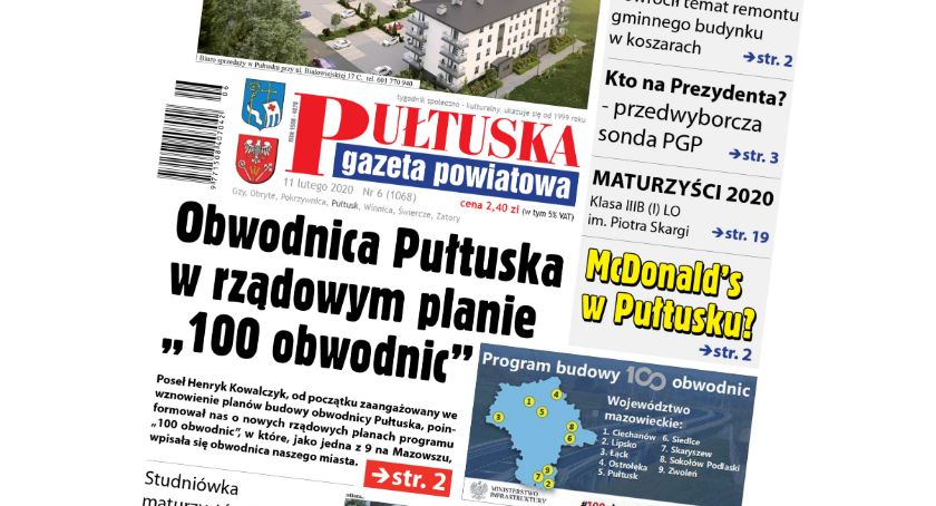W jutrzejszym, 6 numerze Pułtuskiej Gazety Powiatowej