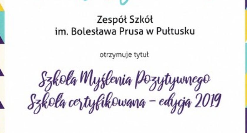 Zespół Szkół im. Bolesława Prusa z certyfikatem „Szkoły Pozytywnego Myślenia”