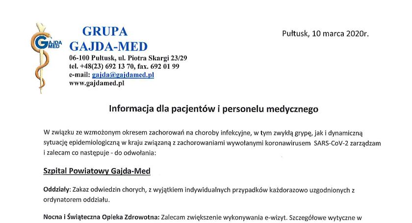 Zakaz odwiedzin pacjentów w szpitalu i inne ważne zmiany!