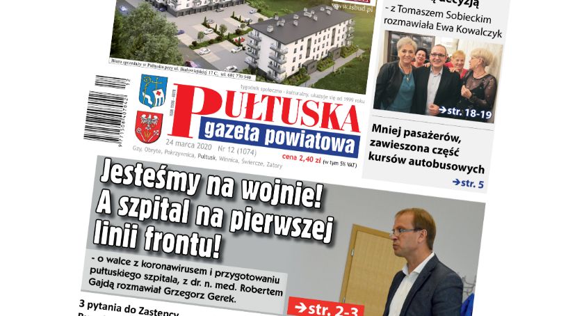 W jutrzejszym, 12 numerze Pułtuskiej Gazety Powiatowej