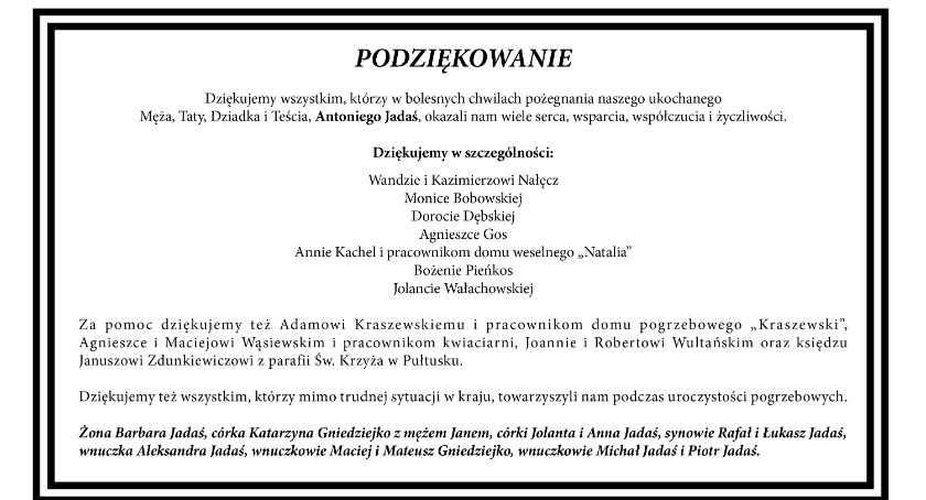 Podziękowania
