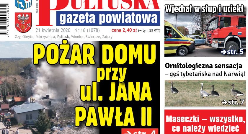 16 numer Pułtuskiej Gazety Powiatowej dostępny on-line