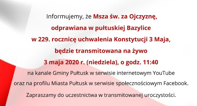 Msza św. za Ojczyznę online