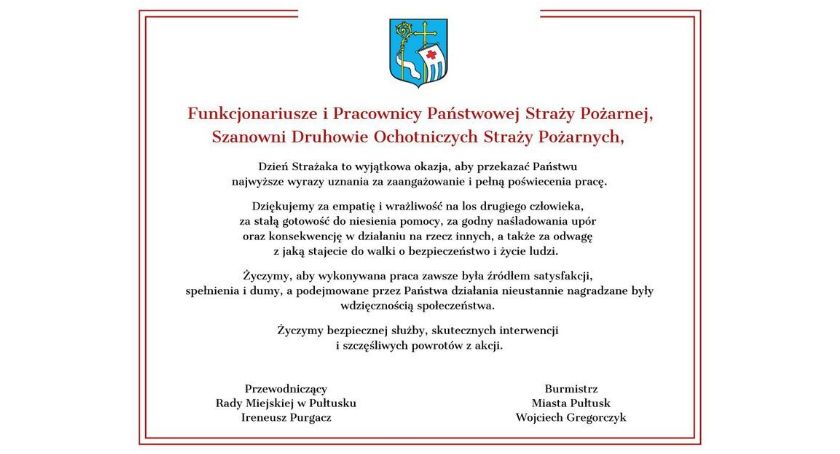 Życzenia z okazji Dnia Strażaka