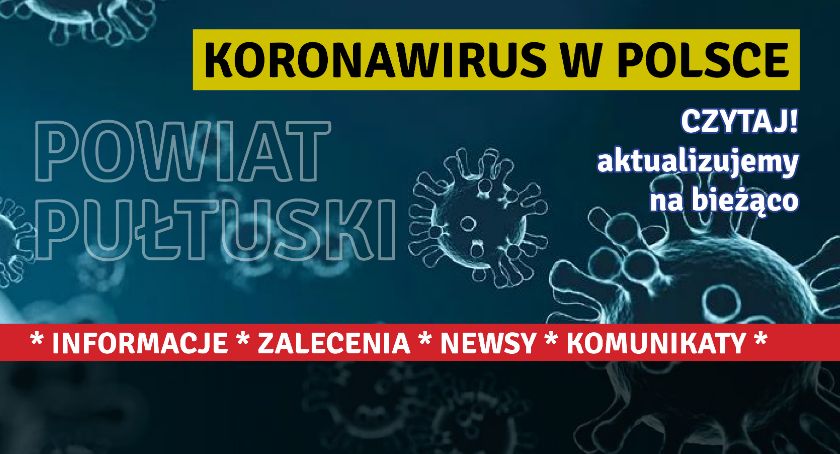 Komunikat Sanepidu - stan w powiecie pultuskim 9 maja