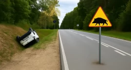 Trzy zdarzenia drogowe z udziałem dzikich zwierząt