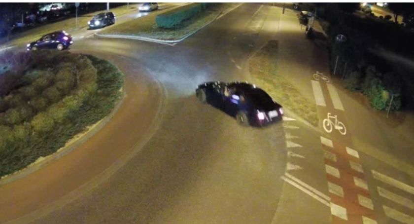Drift na rondzie – Kierowca bmw zatrzymany na gorącym uczynku