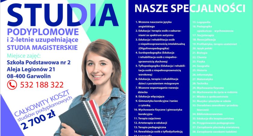 Studia podyplomowe w Garwolinie – Szeroki wybór specjalności
