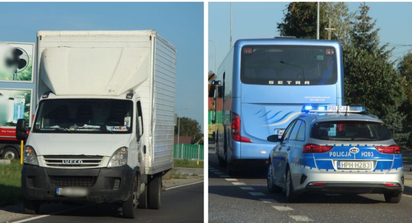 Kolizja samochodu dostawczego z autobusem