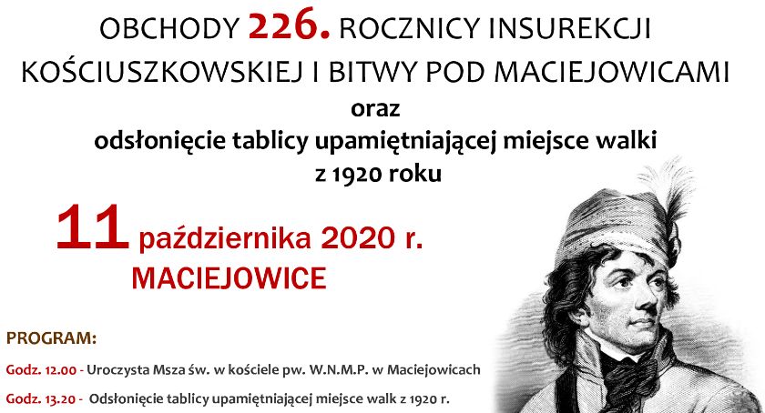 Obchody kościuszkowskie w Maciejowicach – Program wydarzenia 