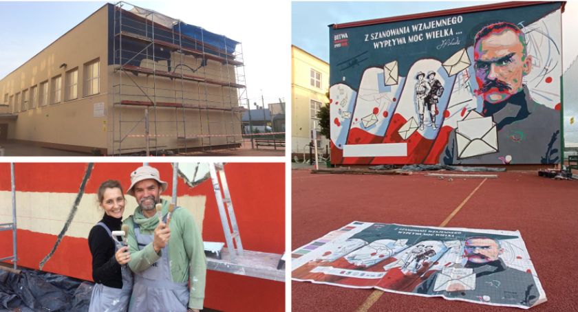 Mural na finiszu – Marszałek Piłsudski na ścianie ogólniaka!