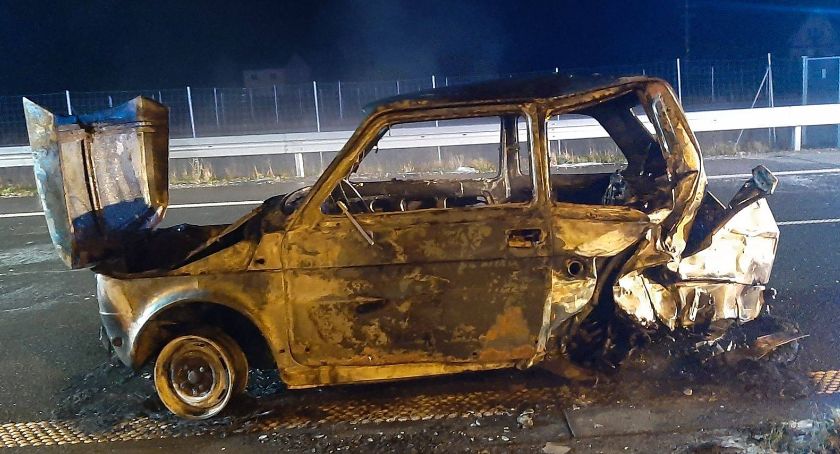 Wypadek na S17 – Maluch stanął w płomieniach 