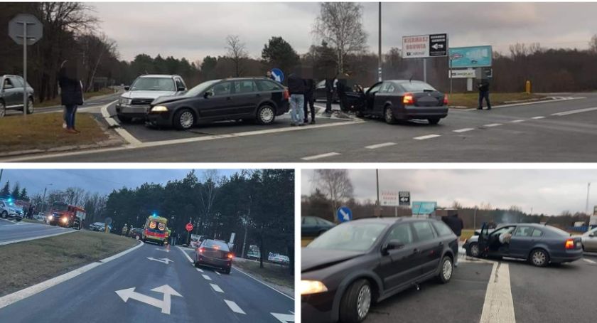 Wypadek na skrzyżowaniu w Wildze – Zderzyły się 3 auta