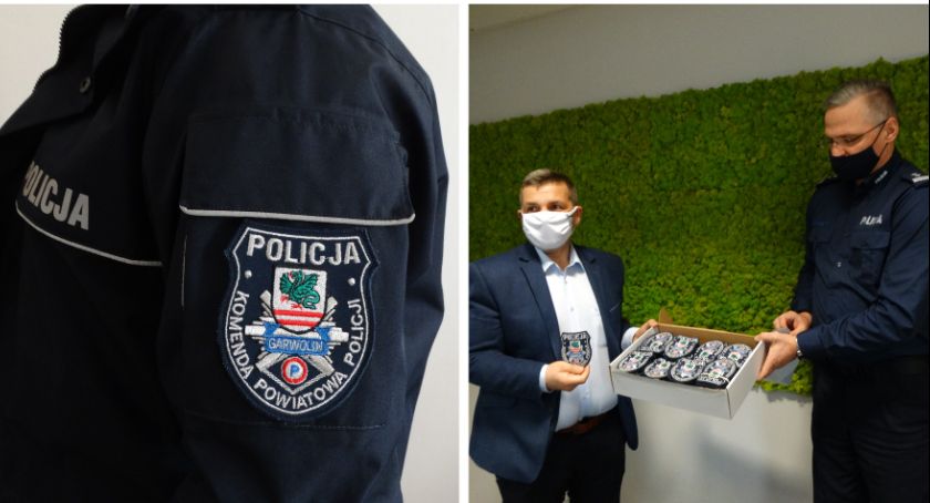 Policyjne mundury z herbem powiatu