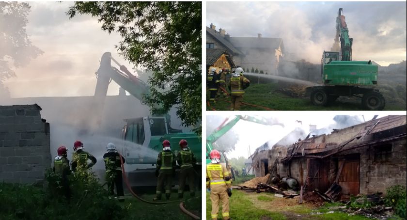 Pożar budynków gospodarczych