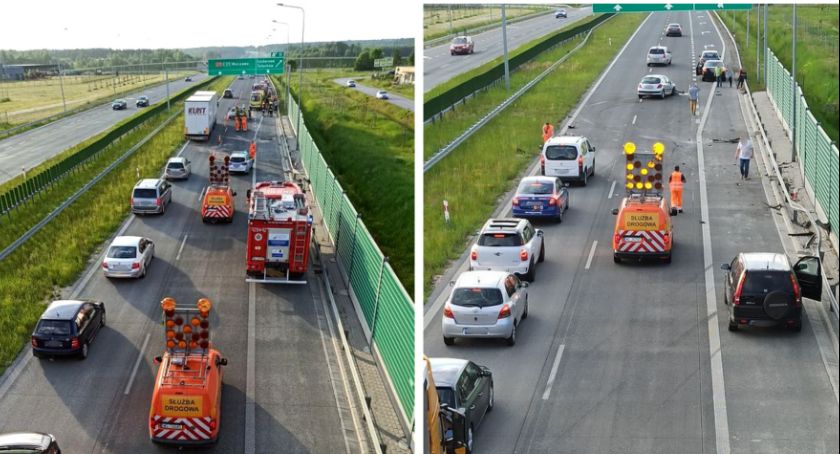 Peugeot wjechał w barierki na S 17
