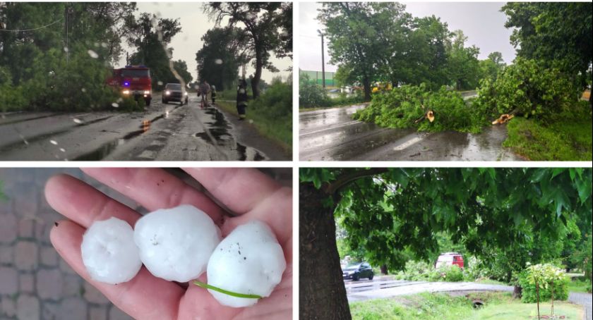 Grad, powalone drzewa, zalane ulice i posesje – Burza nad powiatem
