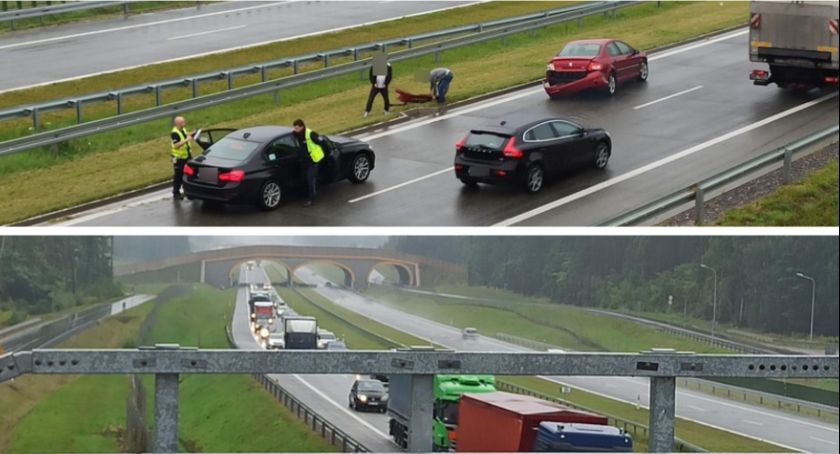 S17 – Peugeot uderzył w bariery 