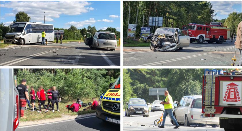 Wypadek autokaru z młodzieżową drużyną piłkarską i osobówki