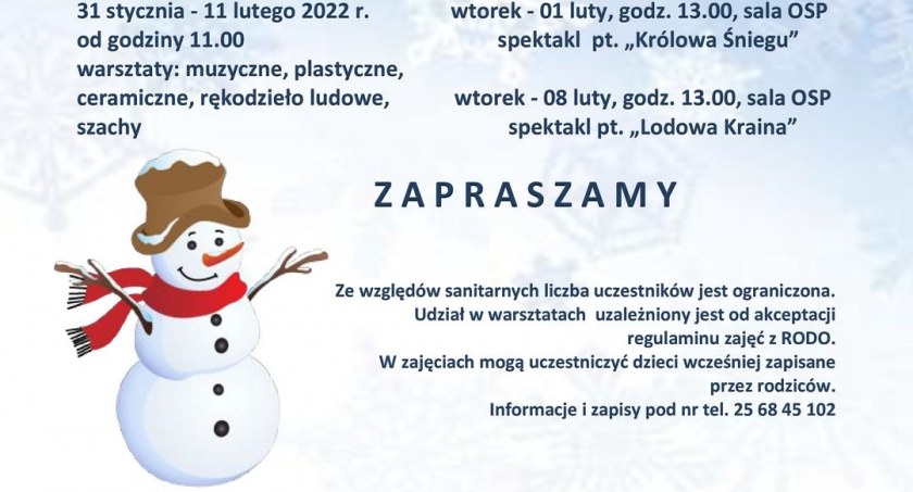 Zimowe ferie w Łaskarzewie