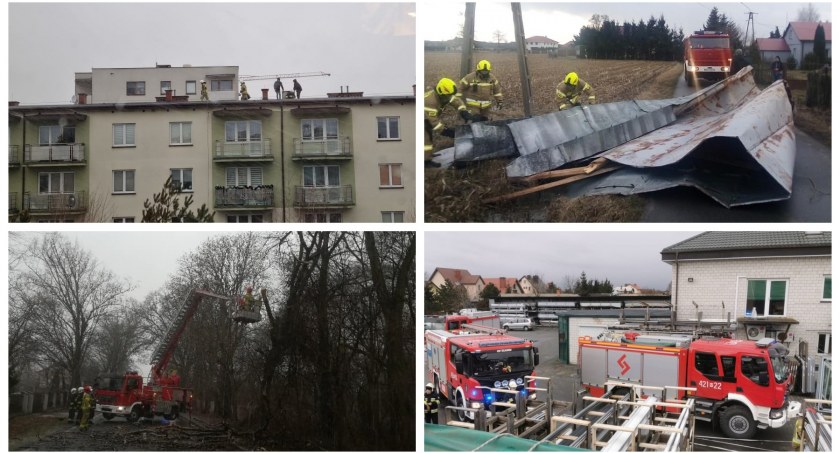 Wichura szaleje nad powiatem – Zerwane dachy i powalone drzewa