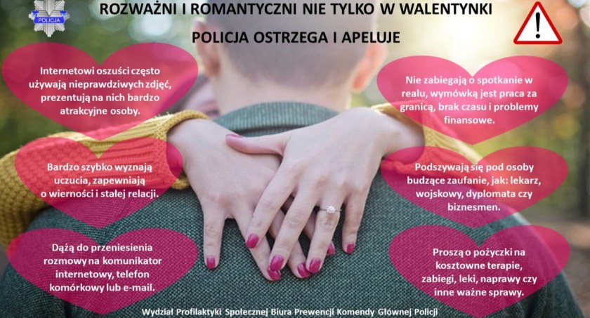 Rozważni i romantyczni nie tylko w Walentynki – Policja ostrzega i apeluje