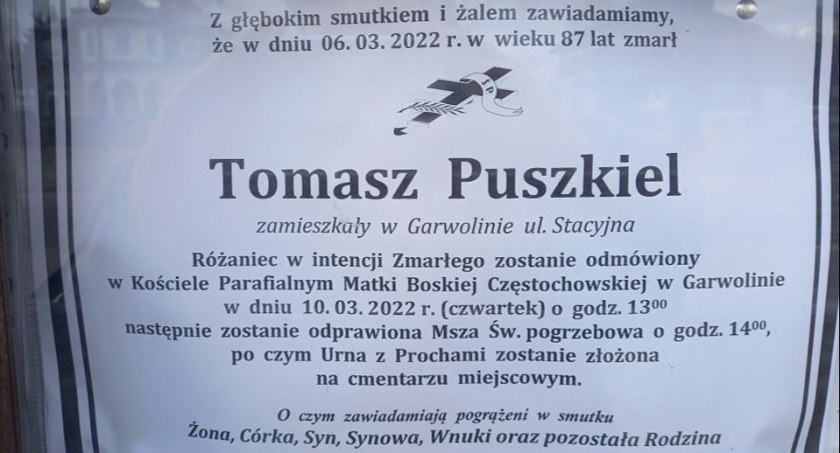 Zmarł Tomasz Puszkiel – Uroczystości pogrzebowe