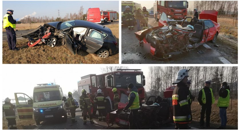Zmasakrowane auta i 5 osób rannych – Poważny wypadek na drodze wojewódzkiej