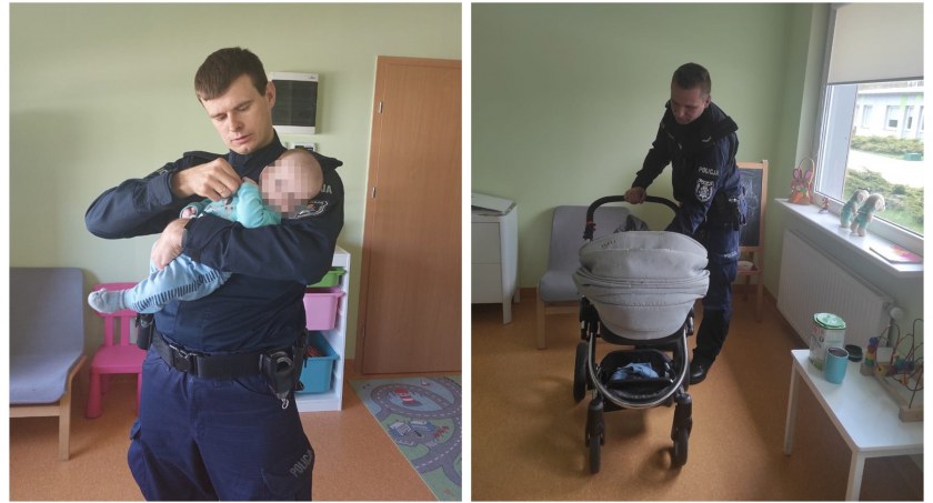 Matka zostawiła dwumiesięczne dziecko – Chłopcem zaopiekowali się policjanci 